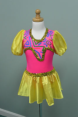 Dansco Dance Costume Child Medium Yellow Pink Gold