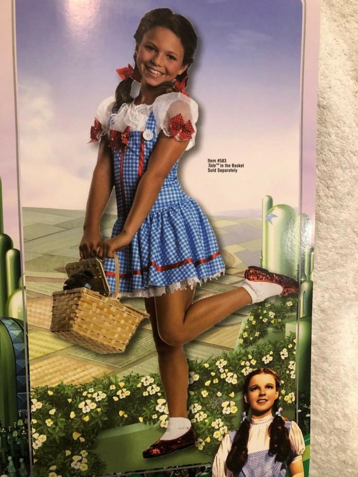 THE WIZARD OF OZ DOROTHY COSTUME BLUE WITH RED DRESS HAIR BOWS MEDIUM 8-10 WB