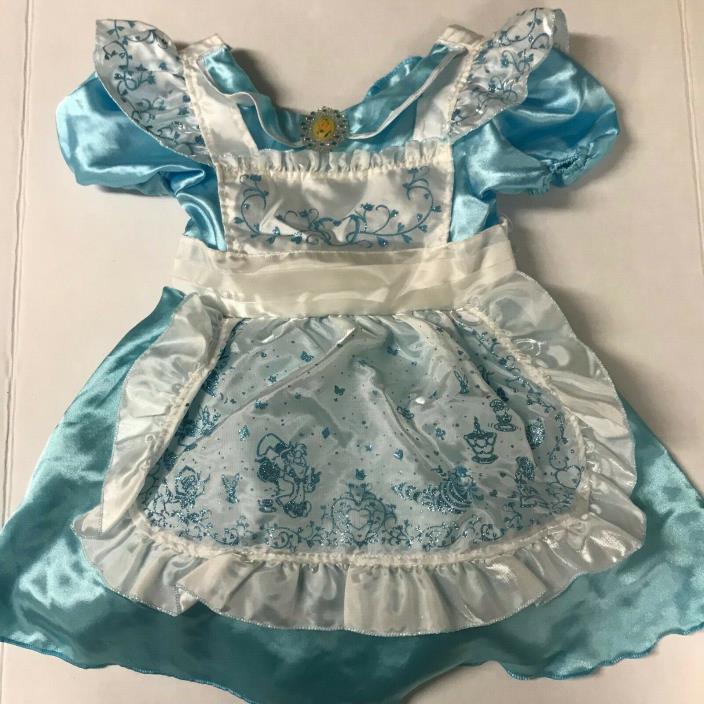 Disney Store Alice in Wonderland Costume Dress Size XXS 2/3 Extra Extra Small 2T