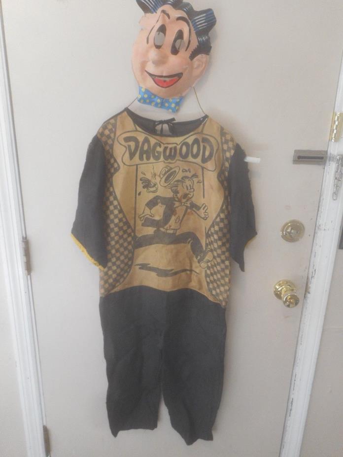Vintage Childs Halloween Costume Ben Cooper Dagwood Bumstead with Mask