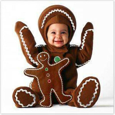 TOM ARMA Gingerbread Baby Costume + Toy 12-18  mo Christmas Holiday Photo Card