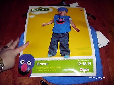 NEW SESAME STREET GROVER HALLOWEEN COSTUME PLUSH Vest boy Toddler size 12-18m