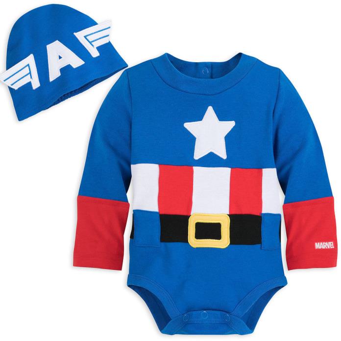 NWT Disney Store Captain America Baby Costume Bodysuit Avengers Many sizes