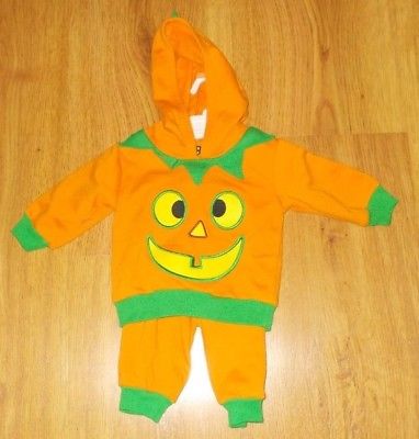 Pumpkin Halloween Costume Dress Up Play 6 Months Orange 2 piece set