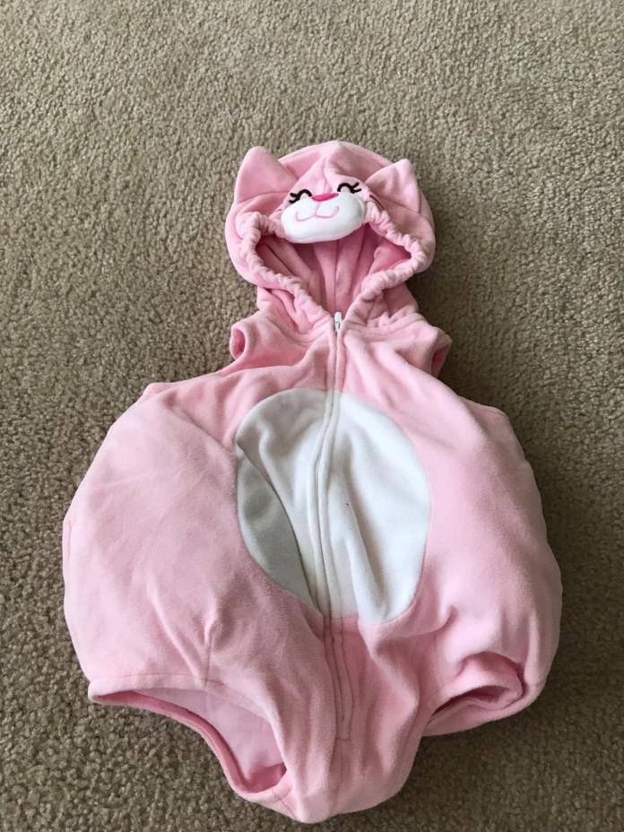 Carter's Girl's Light Pink Padded Hooded Cat Costume, Size 3-6 Months, Tail