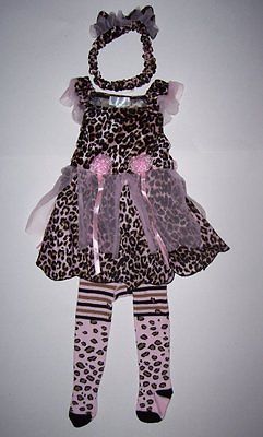 TCP Children's Place Leopard Kitty Princess Costume w tights 6 9 12 mo Halloween