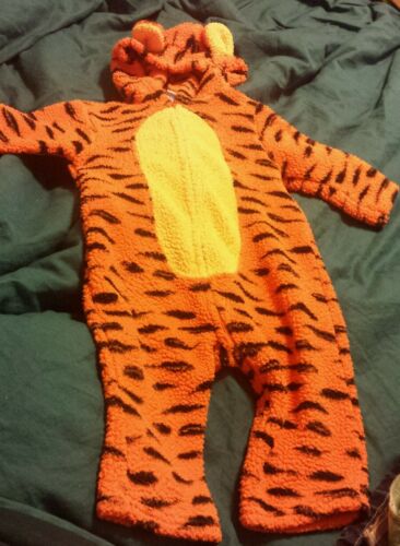 Tigger Tiger Halloween Costume 18 months hooded/open foot & hand -worn