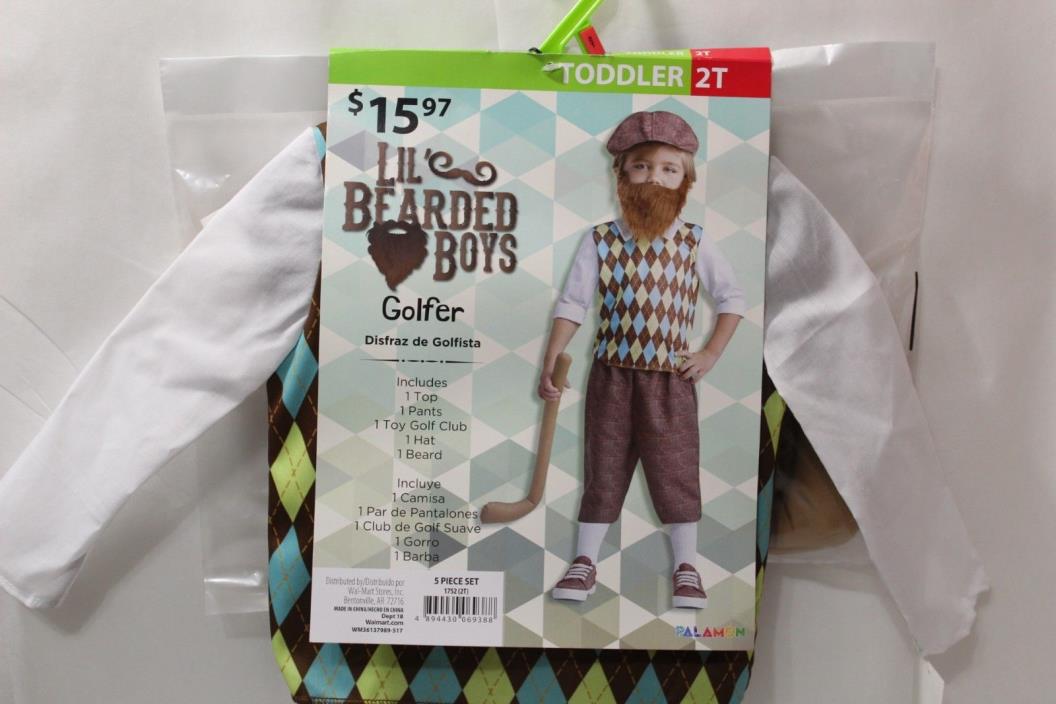 Lil Bearded Boys Golfer Halloween Costume Toddler 2T Theater Drama Dress up