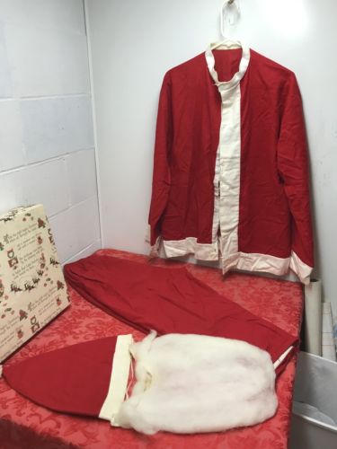 Vintage homemade Santa Claus suit with hat