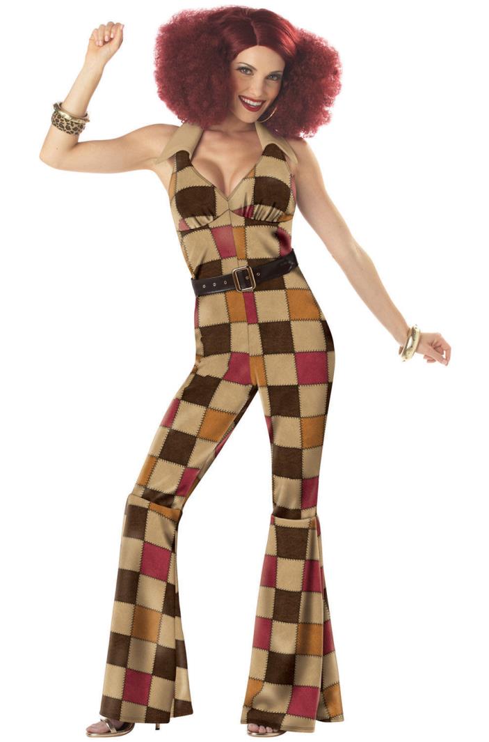 Brand New Women 70's Hippy Boogie Babe Disco Licious Hippy Adult Costume Sz. S