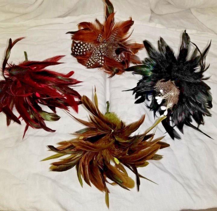 Hat Feather Flower Free Shipping Black Red Green Costume Cosplay Steampunk Quail