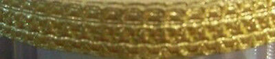 Gold Metal Lace Trim Fringe Ribbon Uniform Braid Vestment Applique .50 inch 1/2