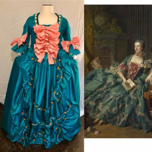 Madame De Pompadour, Marie Antoinette,18th Century Colonial Dress,