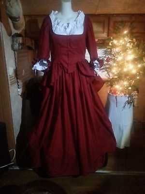 18th Century Historical Reproduction Polonaise Gown and Petticoat size 42  Bust