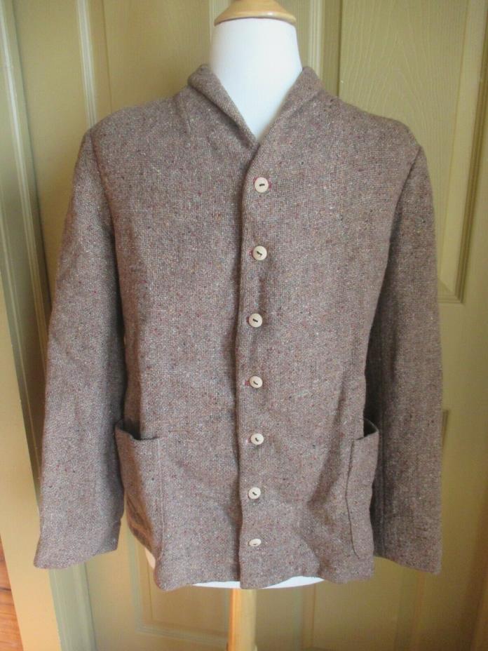 Civil War S men boys 100% wool brown civilian 7-wooden-button jacket sack coat