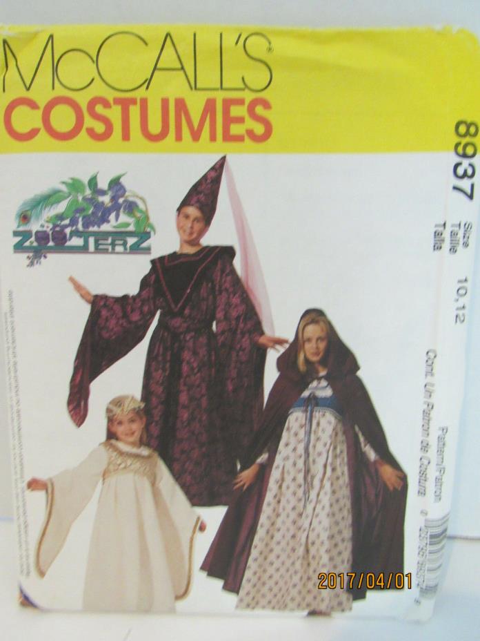 McCALL'S SEWING PATTERN MEDIEVAL COSTUME SZ 10,12 GIRLS
