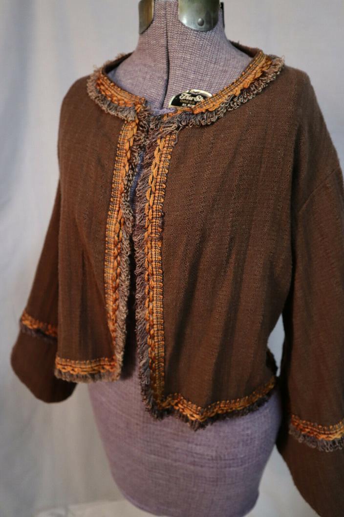 Authentic Civil War Era Women's Brown Zouave Jacket with Trim