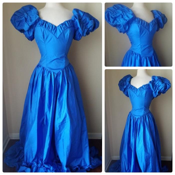 Women's Dress Costume Civil War Re-Enactment Play Theater Royal Blue Gown Size 6