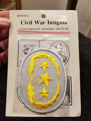 Replica Civil War Insignia Confederate General Officer Silver Gold 3.5
