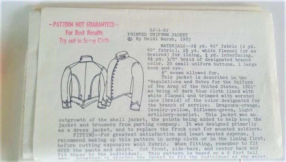 Heidi Marsh Civil War Union Army Pattern Pointed Uniform Jacket Size 40-42