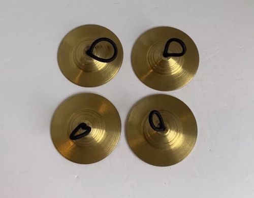 Brass Finger Cymbals Zills Belly Dancing Gold tone vintage Middle Eastern dance