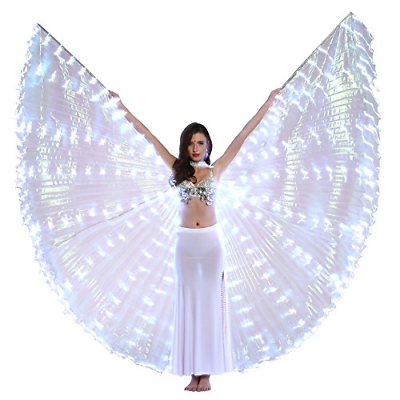 Dance Fairy Belly Dance LED Isis Wings with StickWhite