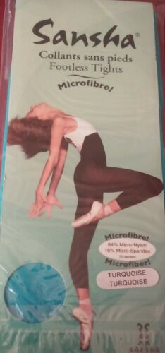 Sansha Footless Tights - Microfiber - Adult One Size - Model T96 - Turquoise