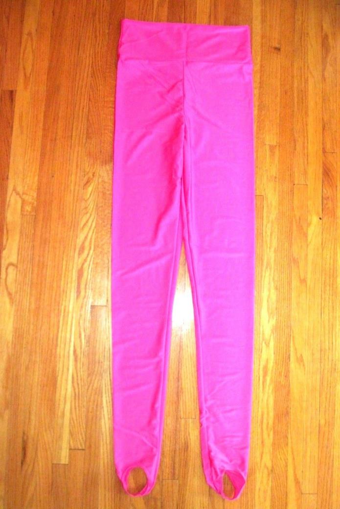 Plus Size Shiny Fuchsia High Waist Spandex Stirrup Foot Tights Size XXL-Tall New