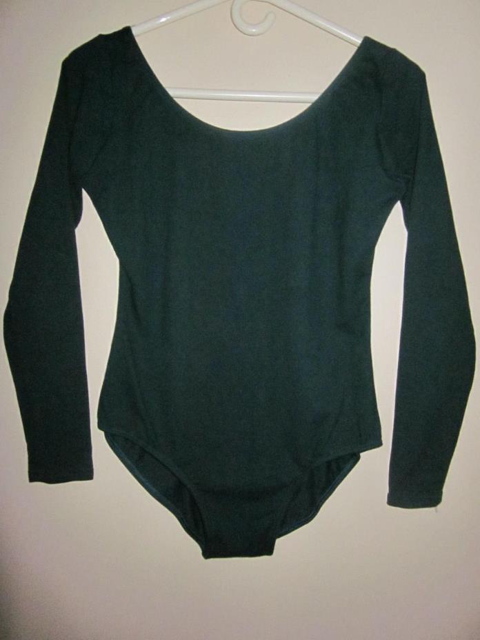 Vtg 90's GiLDA MaRX Forest GREEN Cotton Spandex lined LEOTARD Dance Bodysuit XL