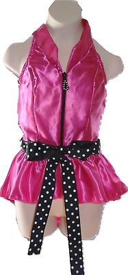 Dance Costume Kelle Jazz Tap Hot Pink Black Peplum Top 1 pc Sz Medium Adult CS