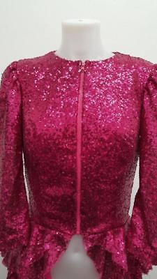 Dance Costume Small Adult Hot Pink Sequin Jacket Sassy Solo Competition