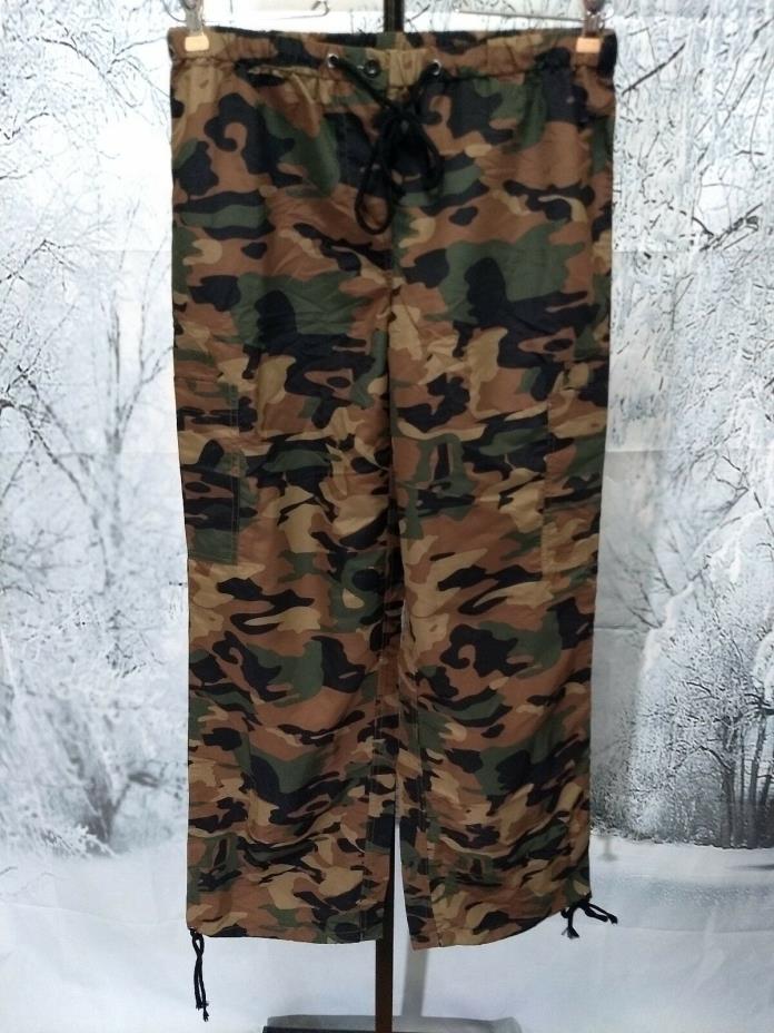 Urban Groove Size MA Drawstring Green Woodland Camo Cargo Pants Hip Hop Beat