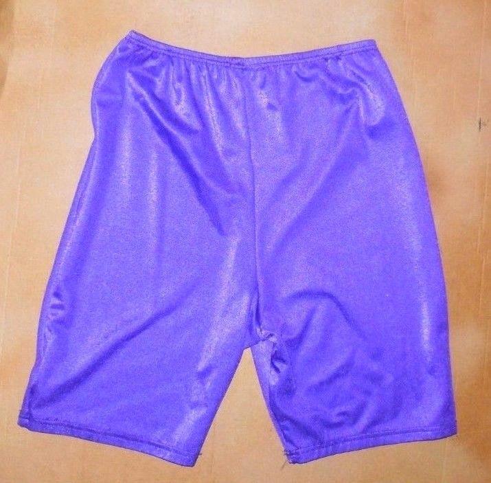 NWOT Wolff Fording PURPLE Bike Shorts Shiny Nylon Lycra Ladies Large Adult
