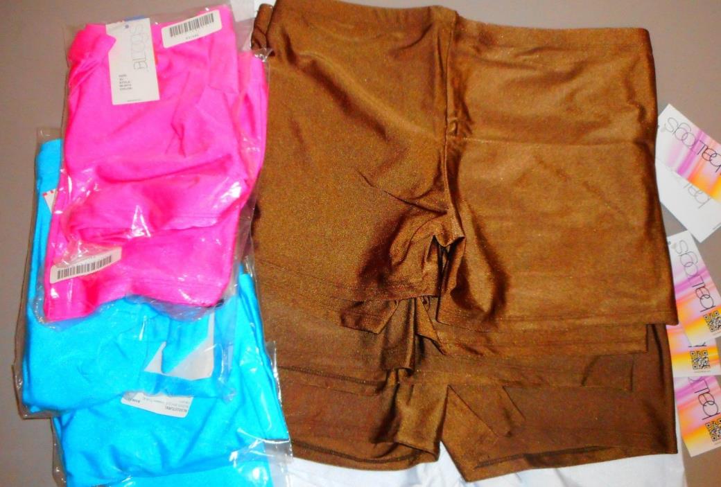 Lot 12 Pairs Nylon Spandex Dance Shorts Adult L/XL NWT Dancewear Bal Togs