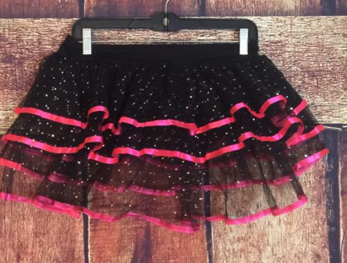 Dancewear Skirt Claire's NWT Child's Large Women's Small Tutu black pink trim