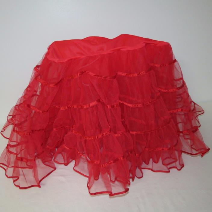 VINTAGE MALCO MODES RED 5 TIER PETTICOAT SQUARE DANCE LARGE 24