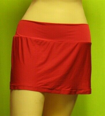 Skirt Small Red Straight Hip Hugger Fitted Stretch Mini Made USA