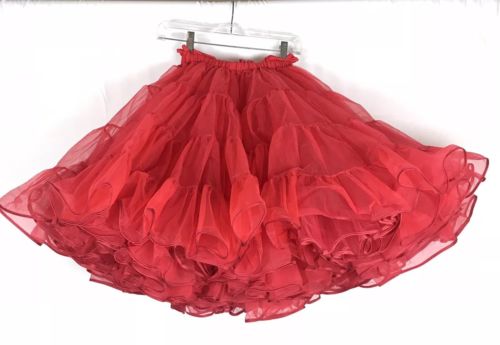 Vintage Crinoline Petticoat Square Dancing Partners Please Malco Modes Sz M Red