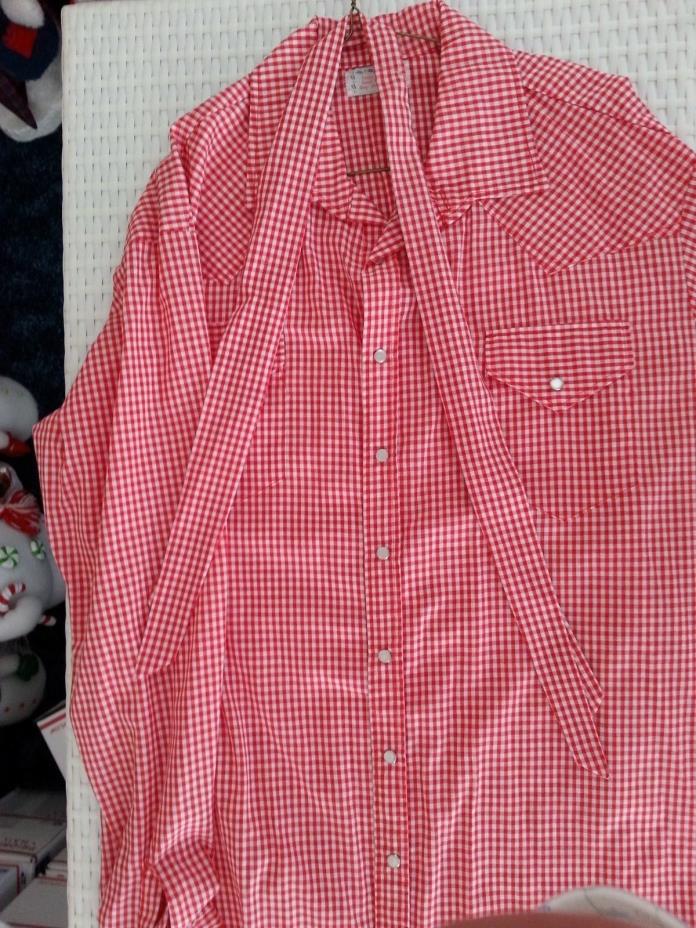 RED & WHITE CHECK MENS WESTERN SHIRT
