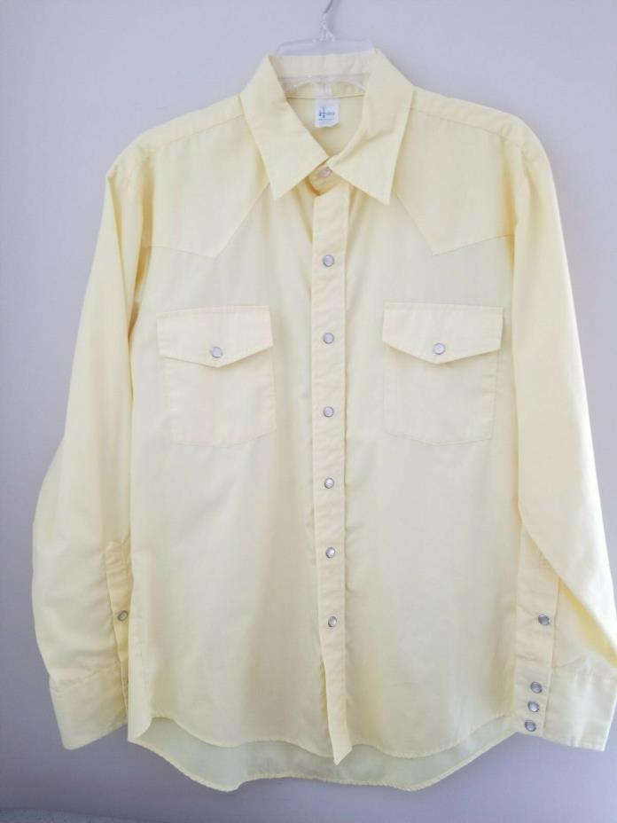 Mens Yellow Western Square Dance Shirt L 16/34