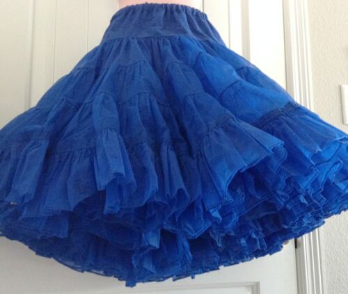 VTG Crinoline Petticoat Square Dancing Partners Please Royal Blue Size Small S