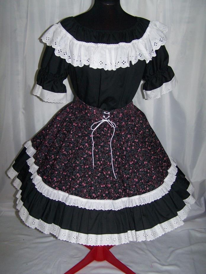 Fun & Fancy Originals Square Dance Lolita Cosplay 2 Piece Top & Skirt Size S