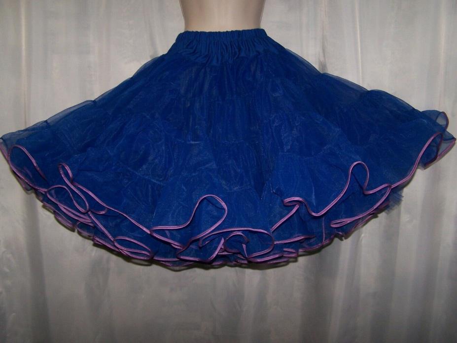 Vintage Malco Modes Royal Blue Square Dance Petticoat  Adj Hem 20-22 Waist 24-46