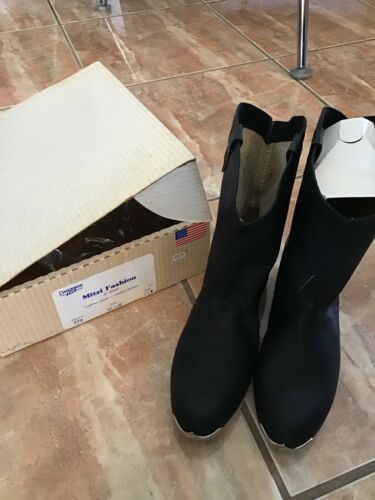 NOS , Black Square Dance Boots/shoes Size 11W Mitzi Fashion, Vintage Leather