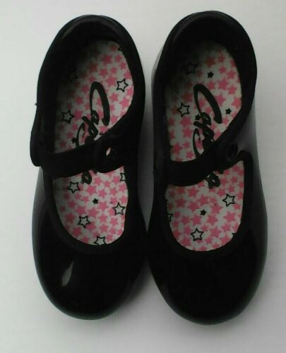 Capezio toddler girl tap shoes size 5.5M black glossy maryjanes preowned