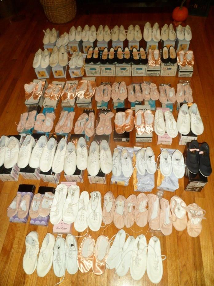 62 pairs of dance jazz ballett shoes most w original boxes and in good condition