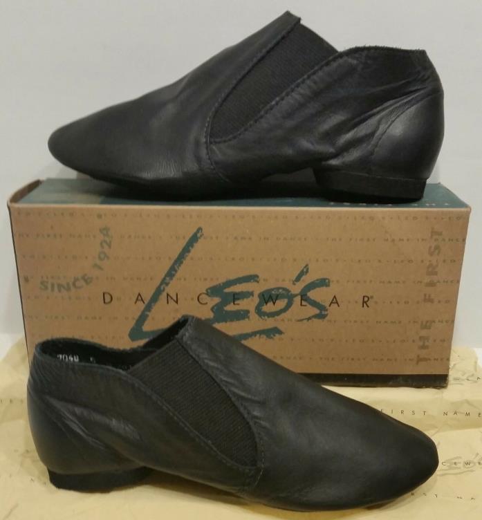 Leos Giordano Split Sole Jazz BOOT Style 7048 BLACK Size 5 AD WDTH M Leather NIB