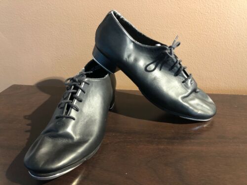 Leo's Giordano #5028 Tap Black Leather Dance Shoes Ultra Tone Size 11.5 W Wide