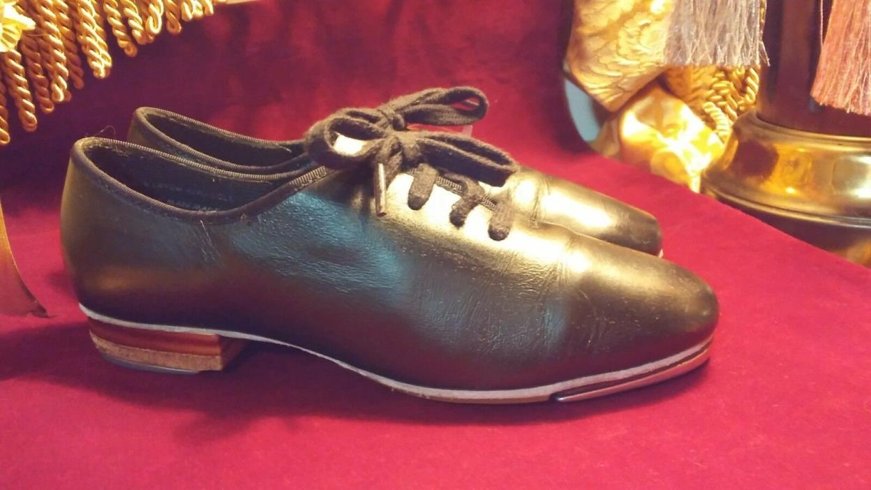 Designs For Dance Tap Shoes Black Youth Size 1 1/2M  w/Capezio Taps Style 755
