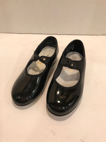 Spotlights Tap Shoes Black Patent Leather No Laces Size 9 Dance Youth